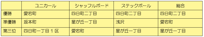 第14回ニュースポーツ大会の結果