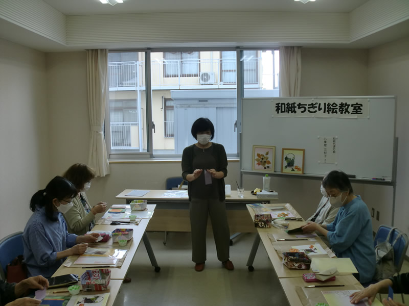 和紙ちぎり絵教室(秋)