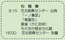 城下町　盛岡「雛めぐり」　行程案